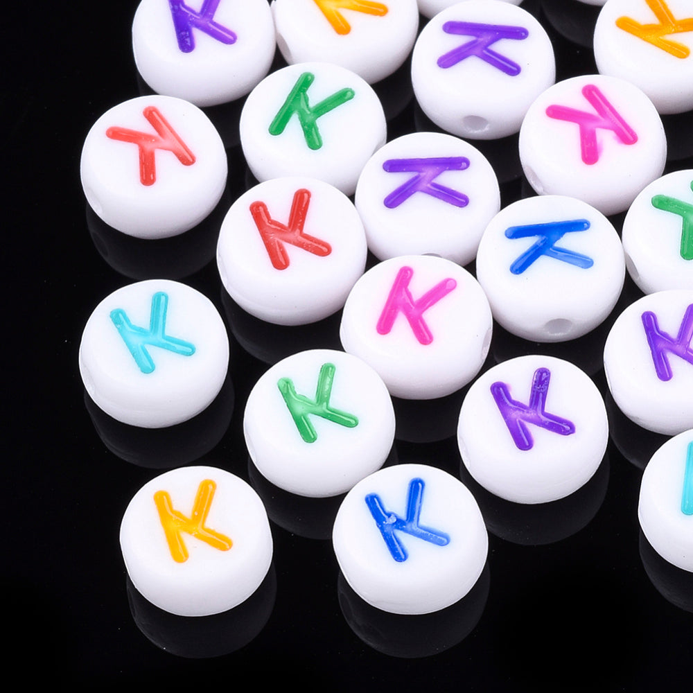 Alphabet Letter Beads (Rainbow) - K