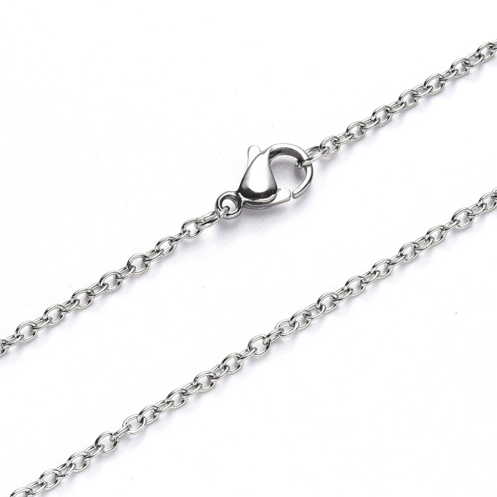 50cm Stainless Steel Cable Chain - Platinum