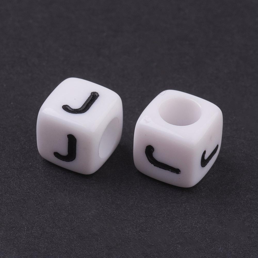 Alphabet Letter Beads (Cubes) - J