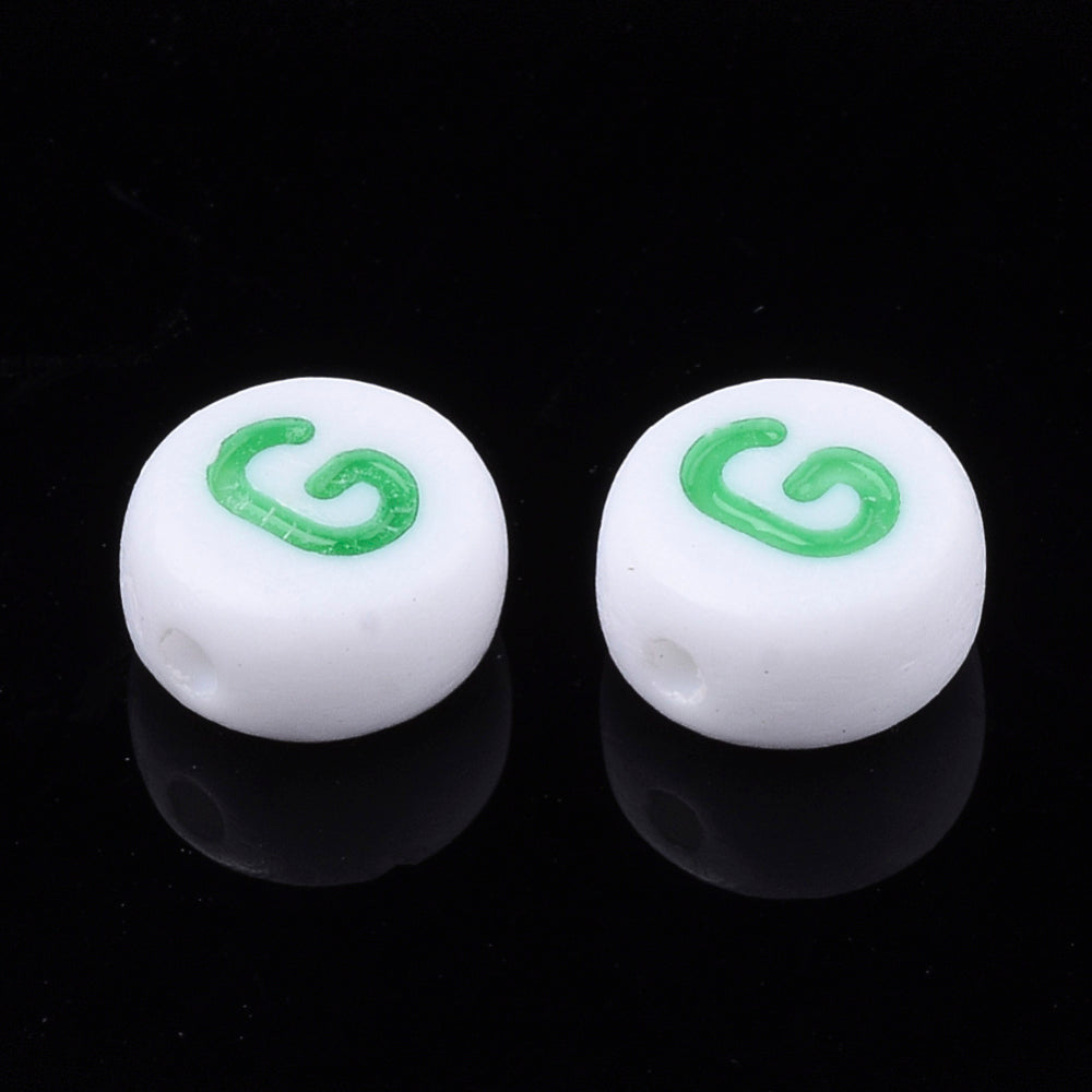 Alphabet Letter Beads (Rainbow) - G