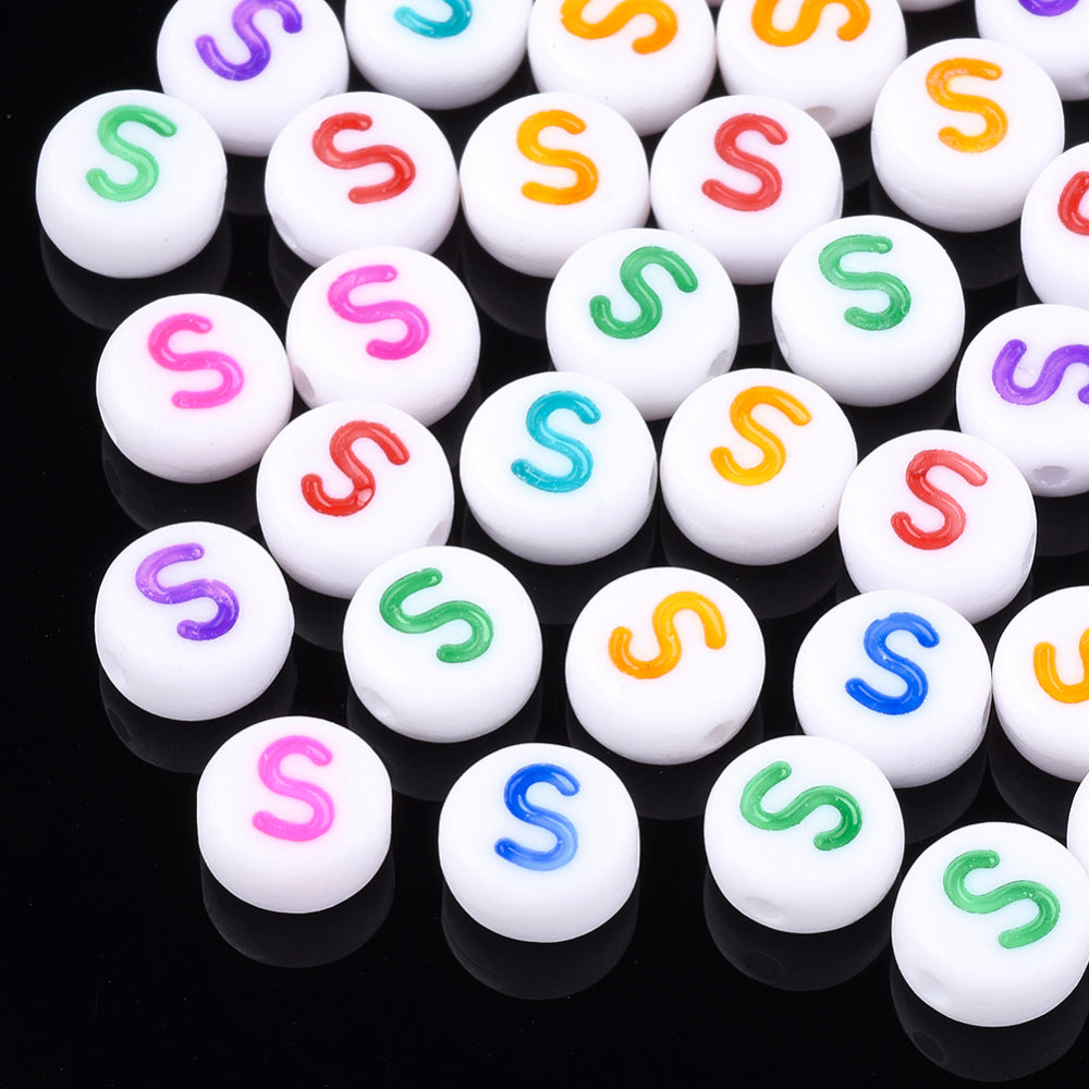 Alphabet Letter Beads (Rainbow) - S