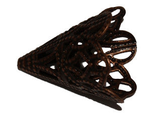 Ancient Brass Filigree Bead Cone 22mm Qty: 1