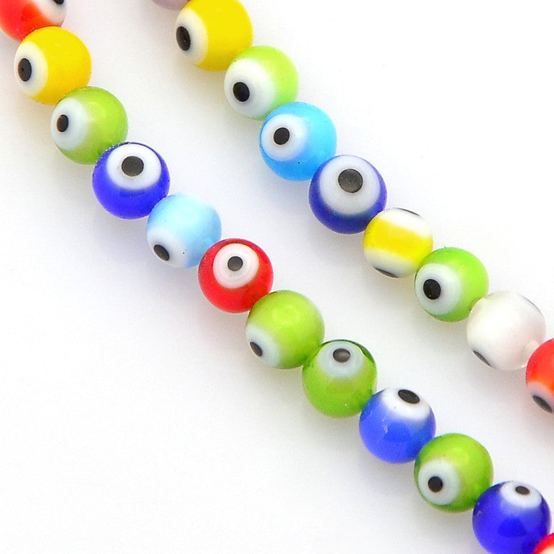 Evil Eye Glass 4mm Beads (25)