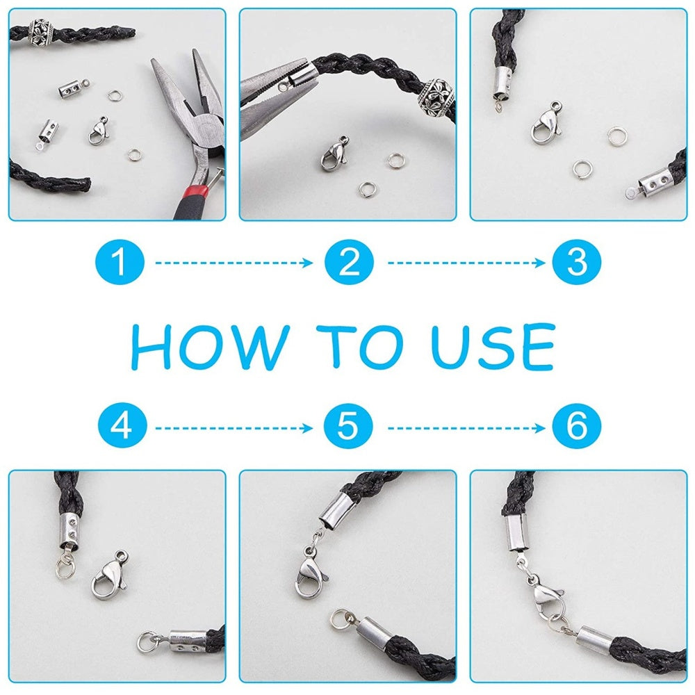 10mm Fold-Over End Crimp (20) - Platinum