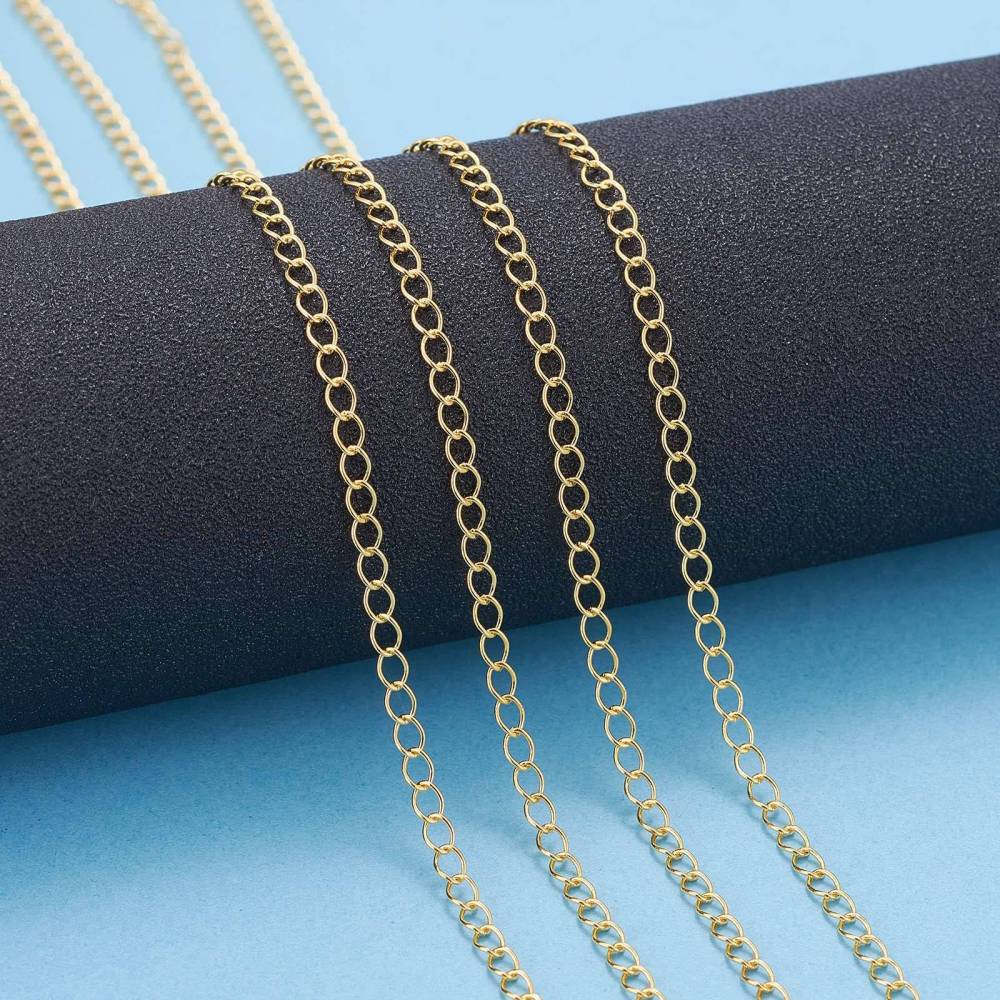 Curb Chain w. Soldered Links (1m) - Gold