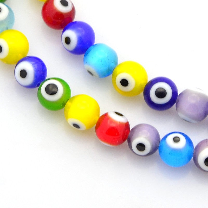 Evil Eye Glass 6mm Beads (25)