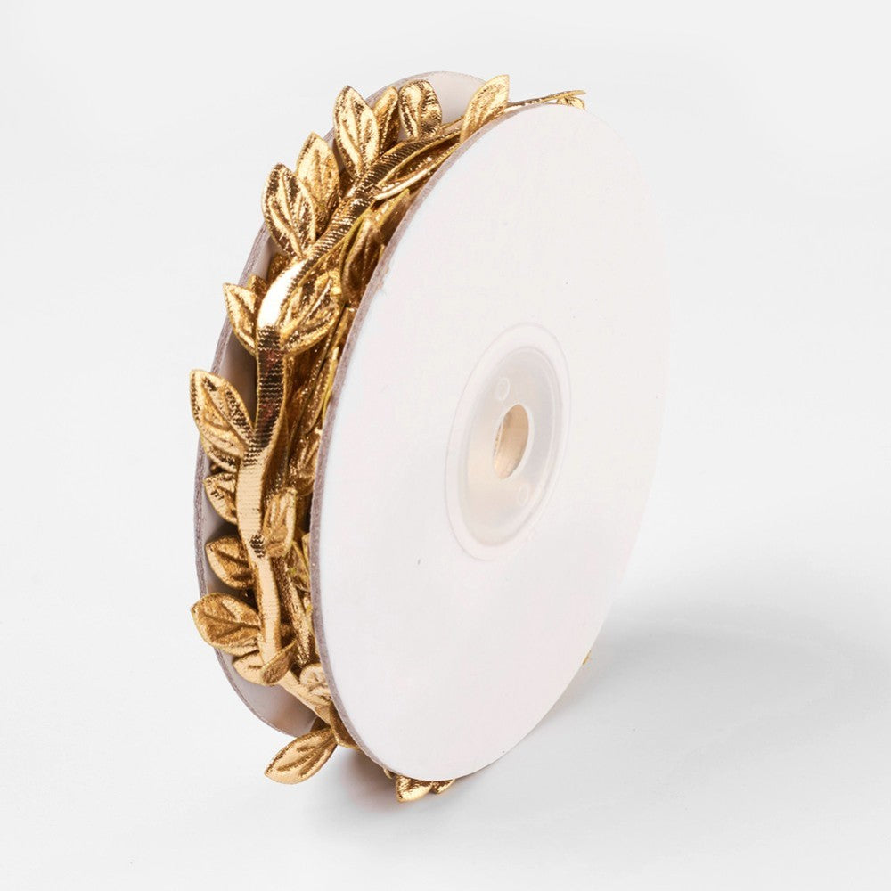 Leaf Trim Ribbon (9.2m) - Metallic Gold