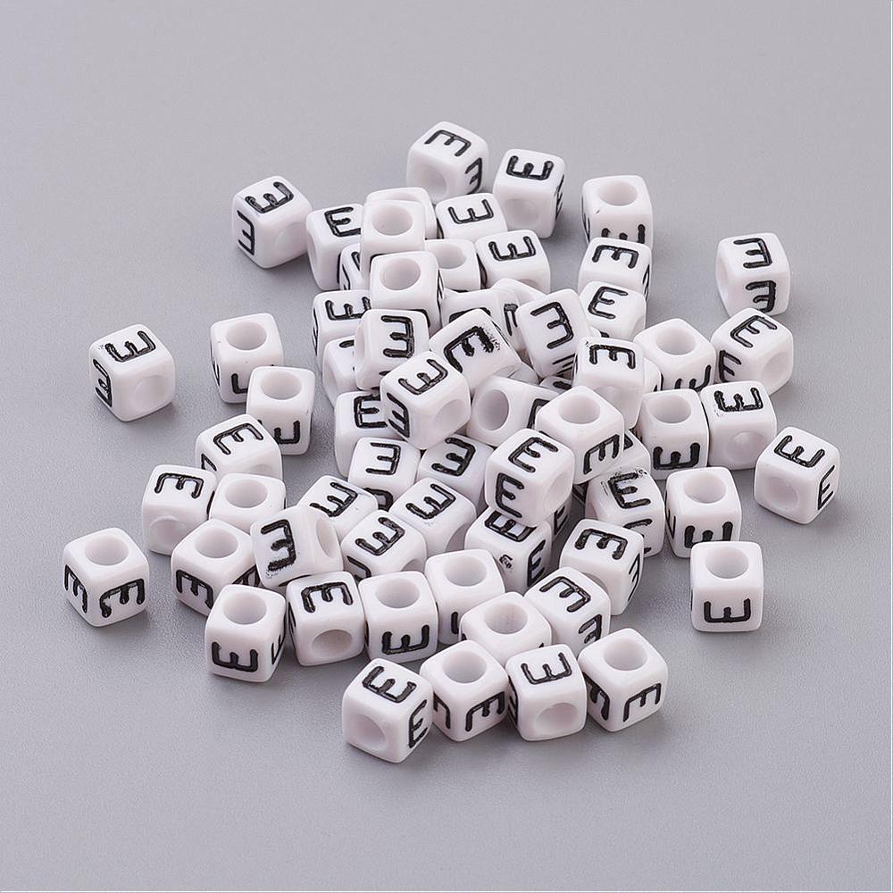 Alphabet Letter Beads (Cubes) - E