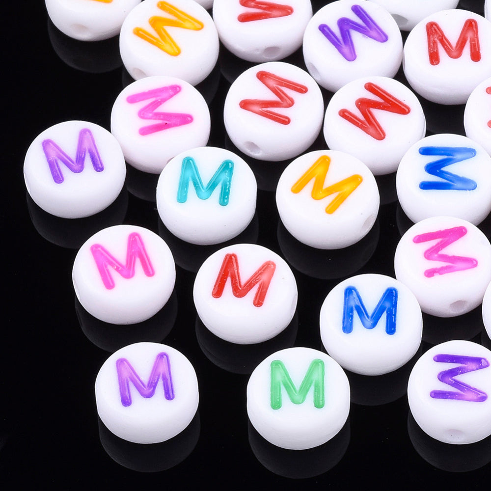 Alphabet Letter Beads (Rainbow) - M