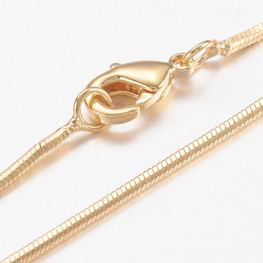 44.7cm Brass Snake Chain - 18k Gold Plated
