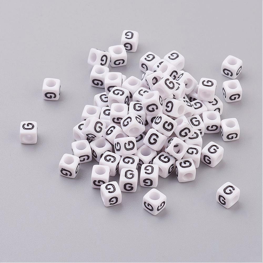 Alphabet Letter Beads (Cubes) - G
