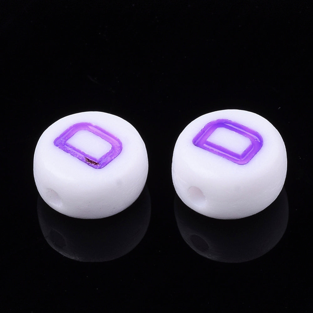 Alphabet Letter Beads (Rainbow) - D