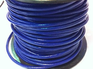2mm Round Leather Cord - 10 colours available - Bead Shack