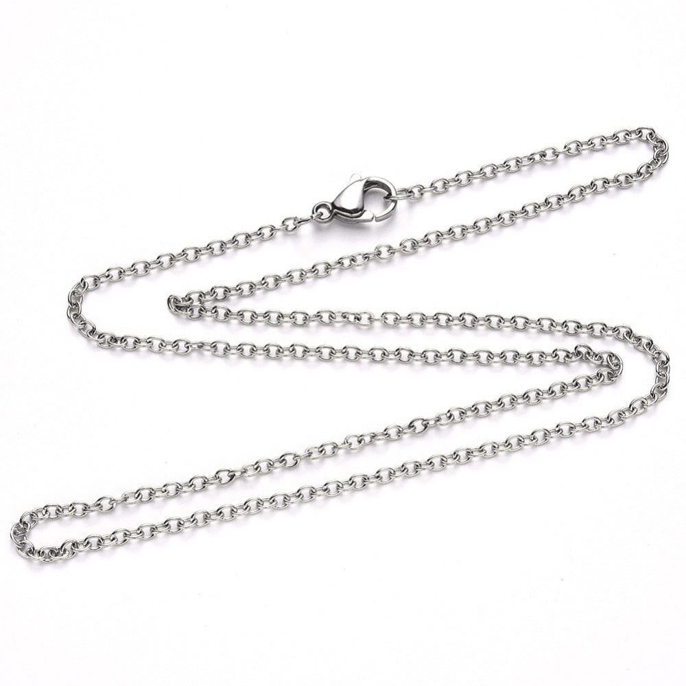 50cm Stainless Steel Cable Chain - Platinum