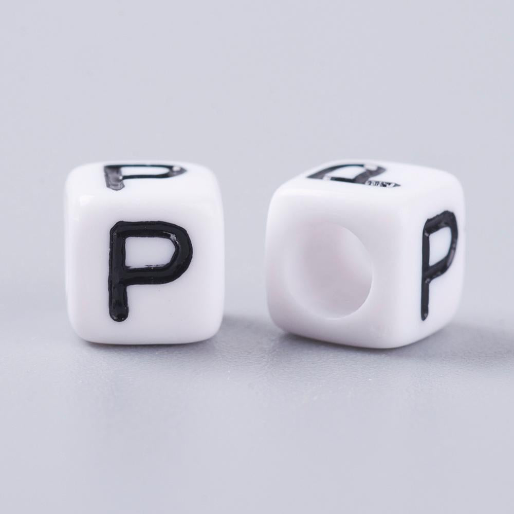 Alphabet Letter Beads (Cubes) - P