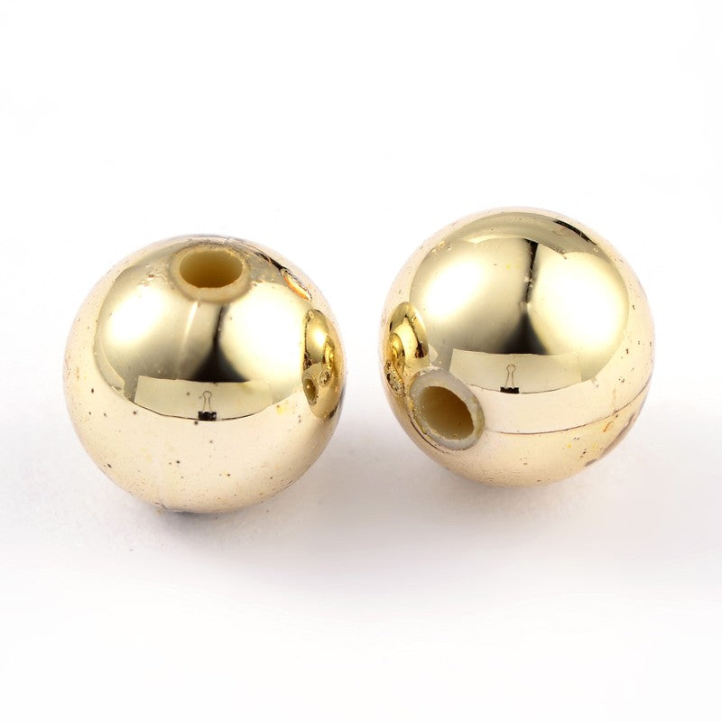 8mm Metallic Pearl Gold Beads (100)