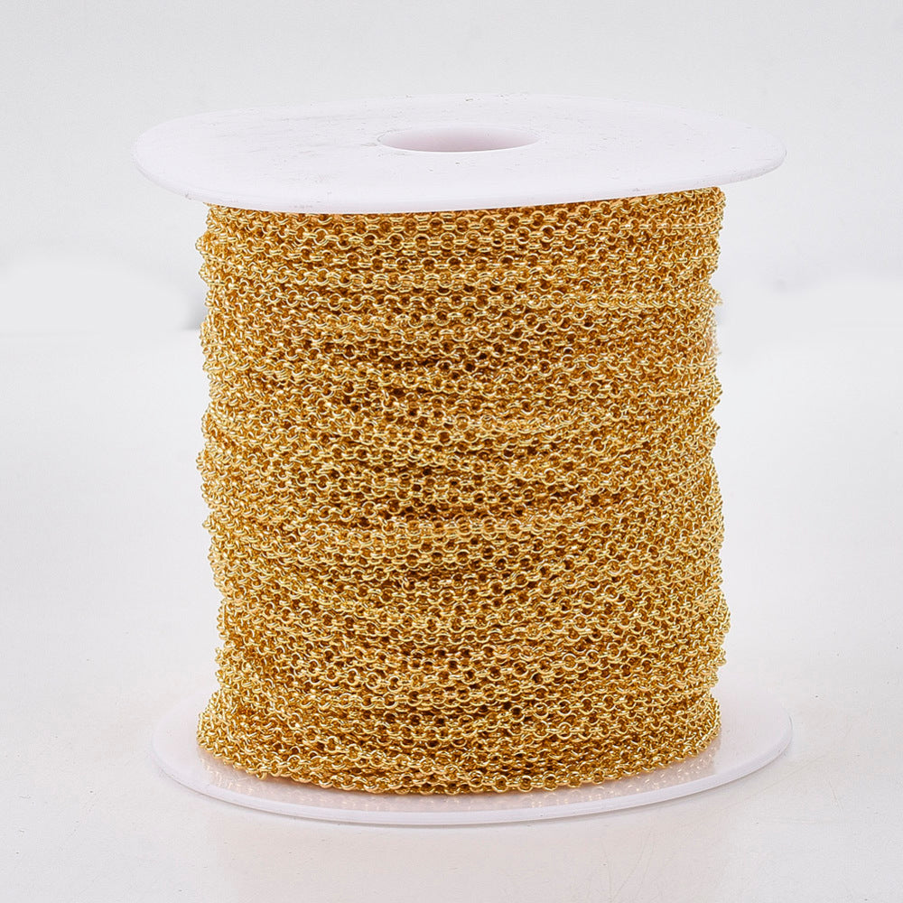 Rolo Chain w. Soldered 2.4mm Links (1m) - Gold
