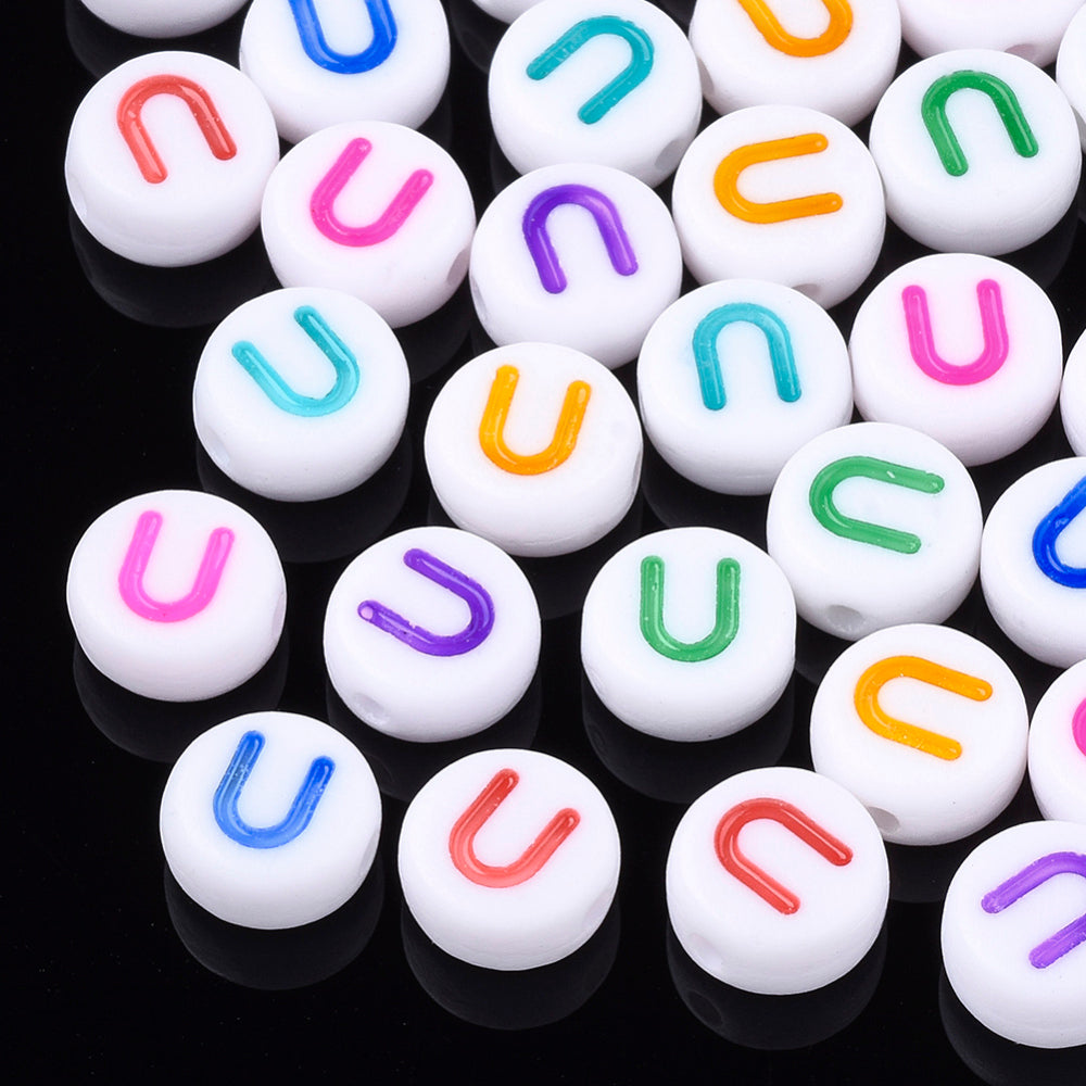 Alphabet Letter Beads (Rainbow) - U