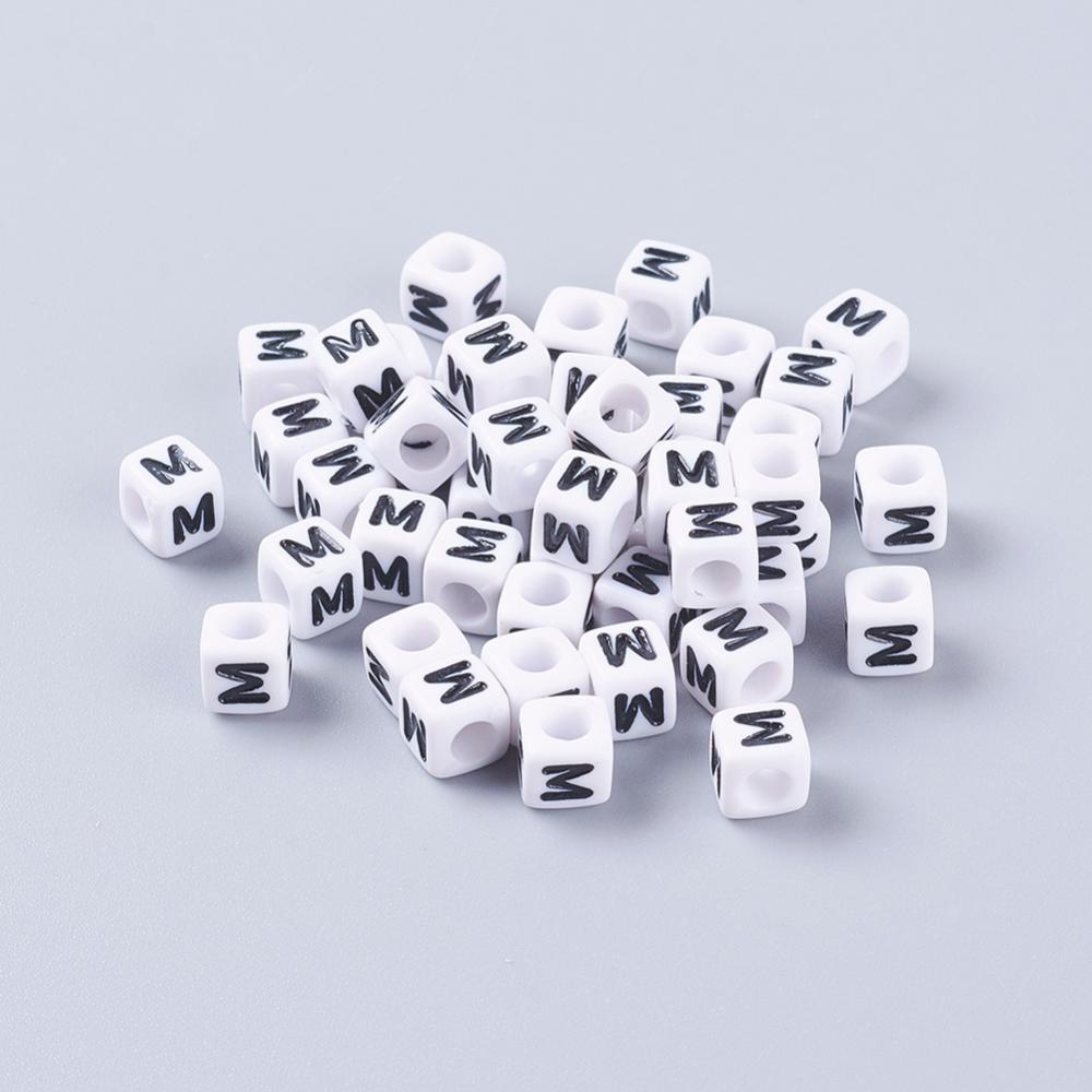 Alphabet Letter Beads (Cubes) - M