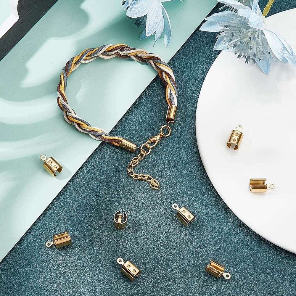 10mm Fold-Over End Crimp (20) - Gold