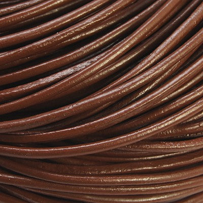 2mm Round Leather Cord (1m) - Brown