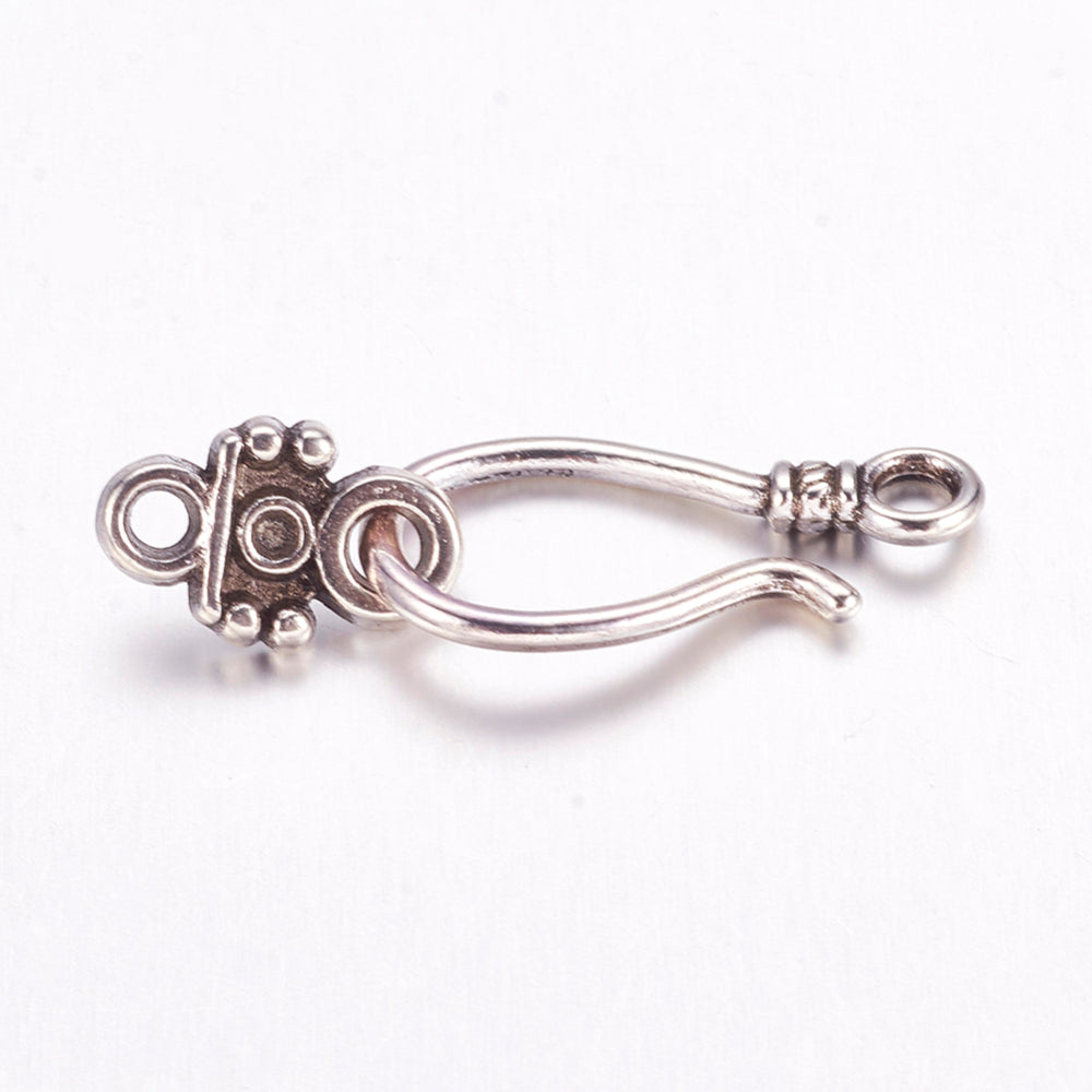Hook & Eye Clasp - Antique Silver