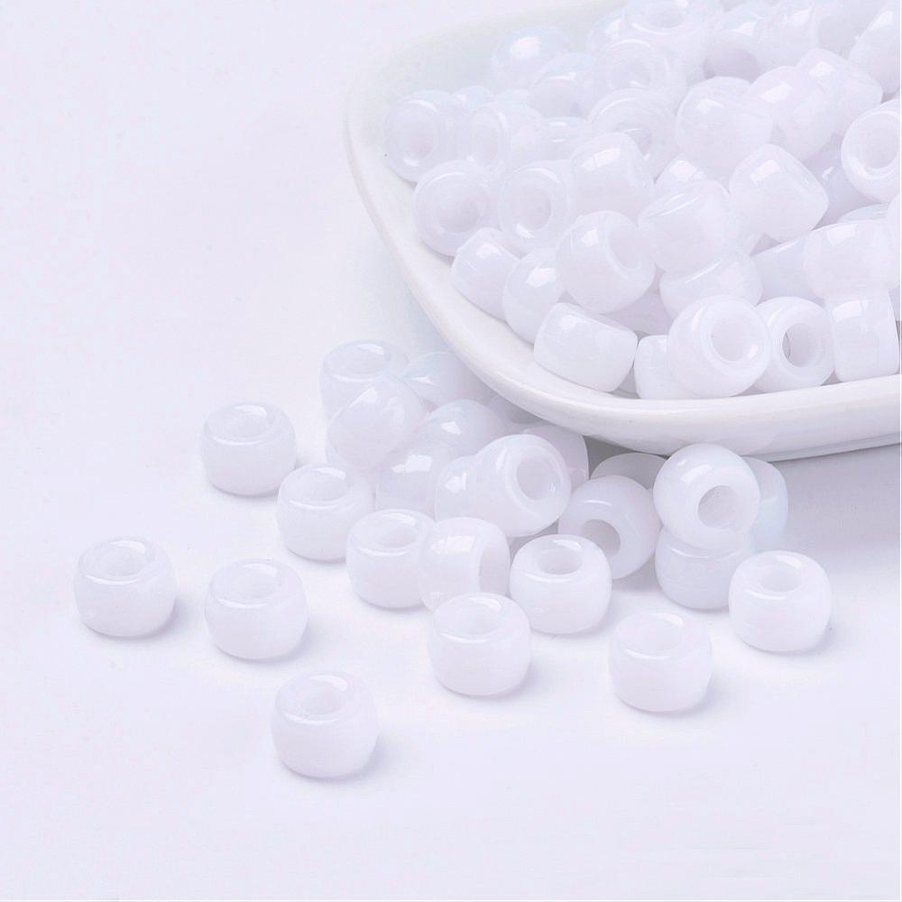 White Opaque (100) - Acrylic Pony Beads