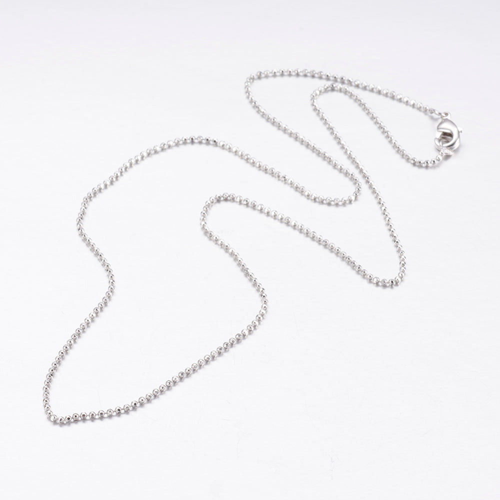 44.5cm Brass Ball Chain - Platinum