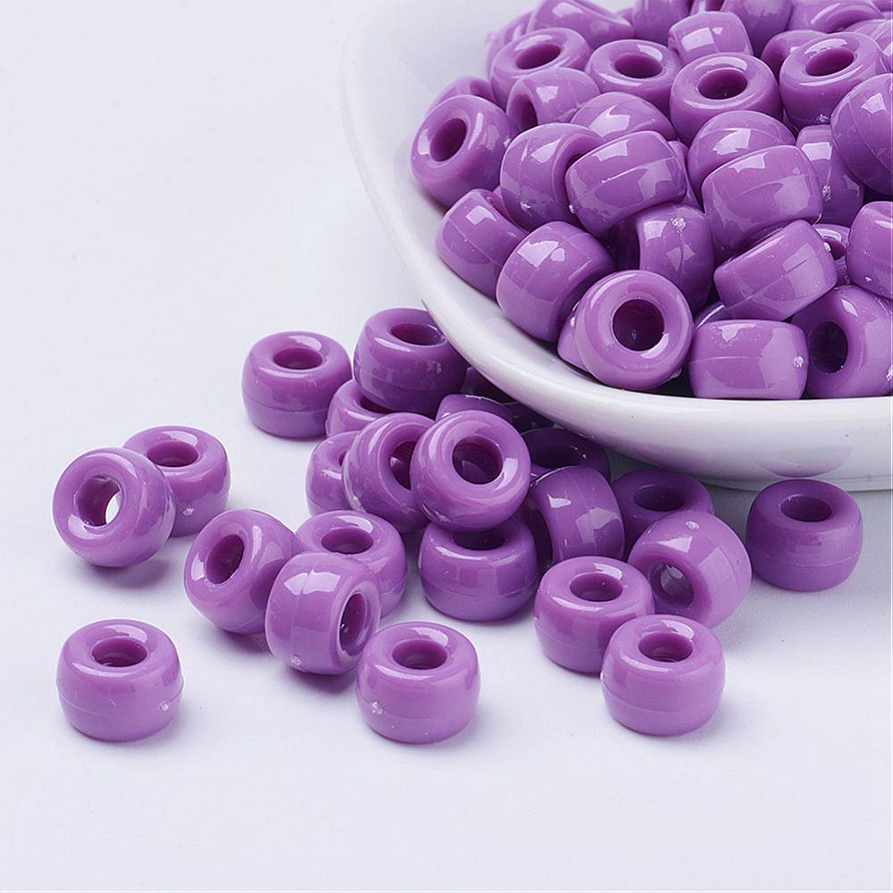 Purple Opaque - Acrylic Pony Beads (100)