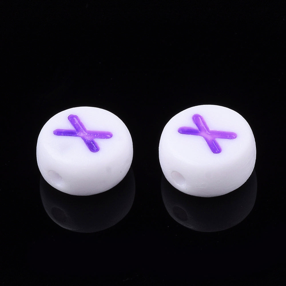 Alphabet Letter Beads (Rainbow) - X