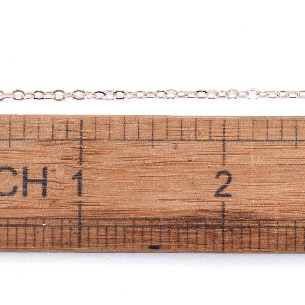 Fine Cross Chain w. Soldered Links (10m) - Rose Gold