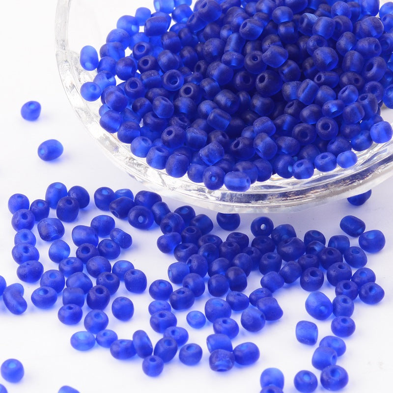 Blue - 6/0 Frosted Transparent (50g) - Seed Beads