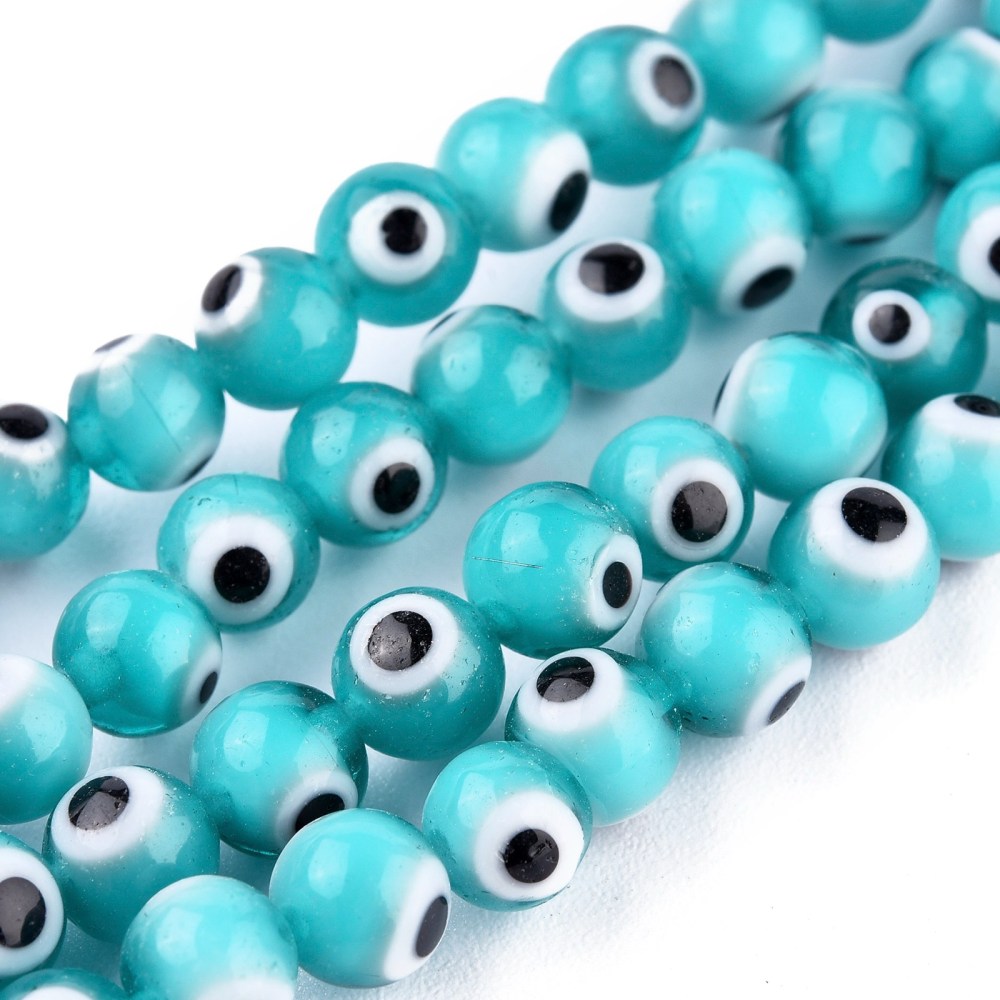 Evil Eye Glass 6mm Beads (25)