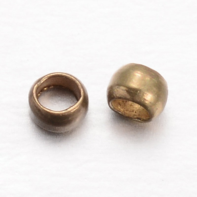 2x1mm Crimps (50) - Ancient Gold