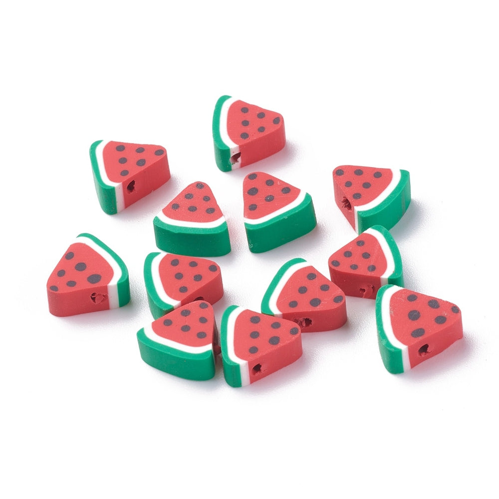 Watermelon Beads (40) - Hand Made Clay