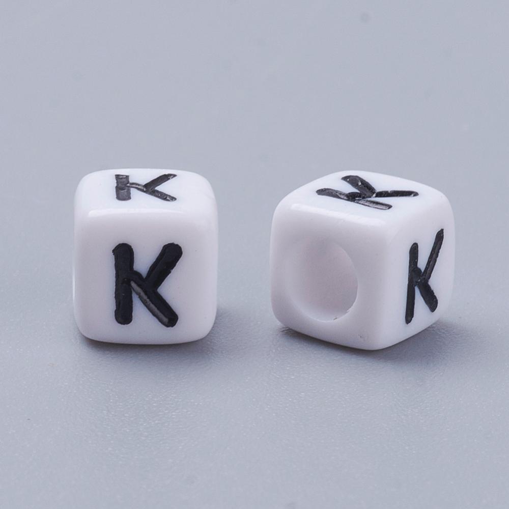 Alphabet Letter Beads (Cubes) - K