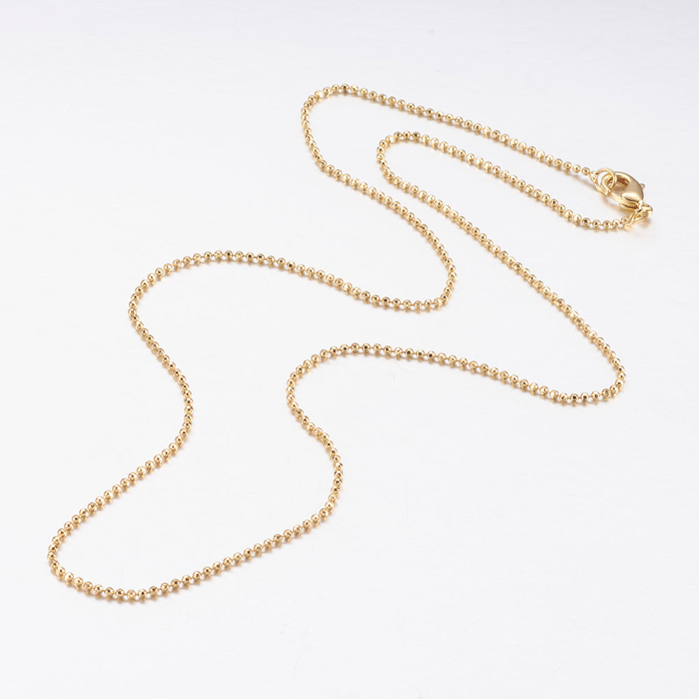44.5cm Brass Ball Chain - 18kt Gold Plated