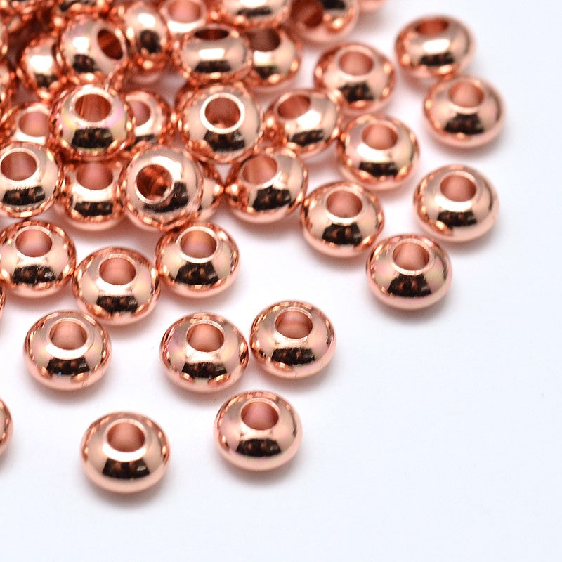 4x2.5mm Rondelle Beads (50) - Rose Gold