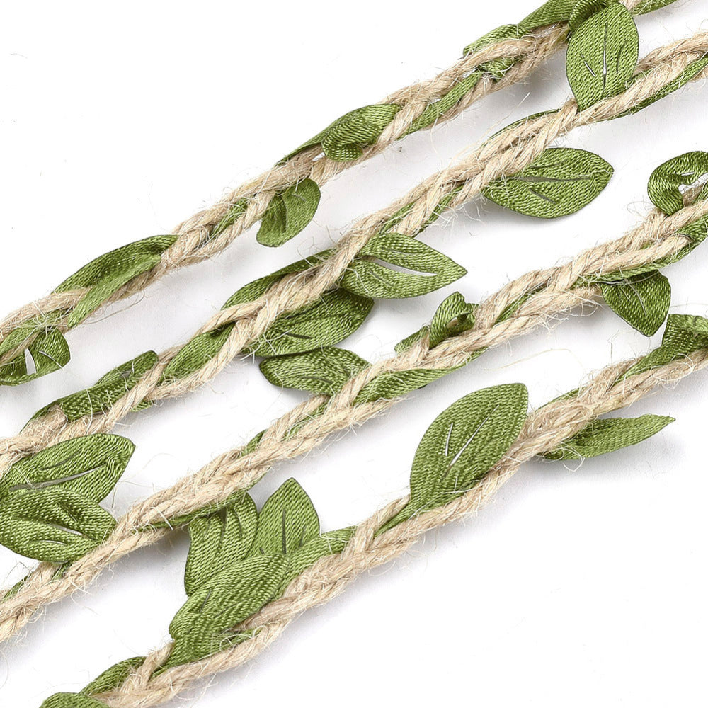 Leaf Trims w. Hemp Twine (1m) - Green