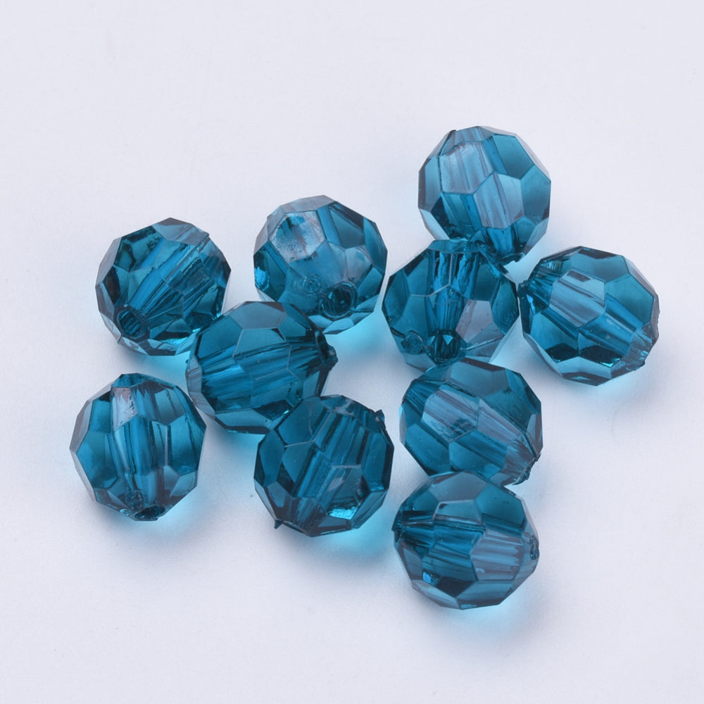 6mm Faceted Beads (100) - Teal