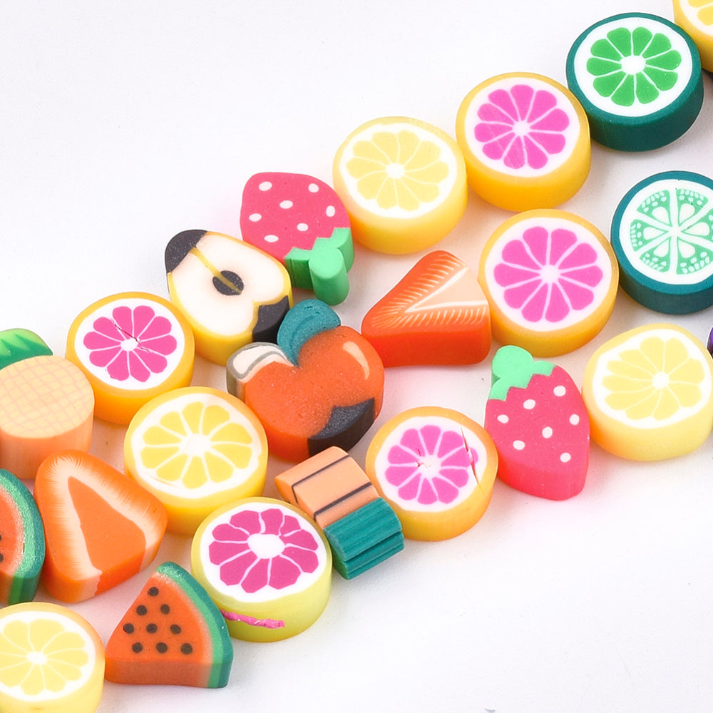 Fruit Salad Beads (Mix of 40) - Hand Made Clay