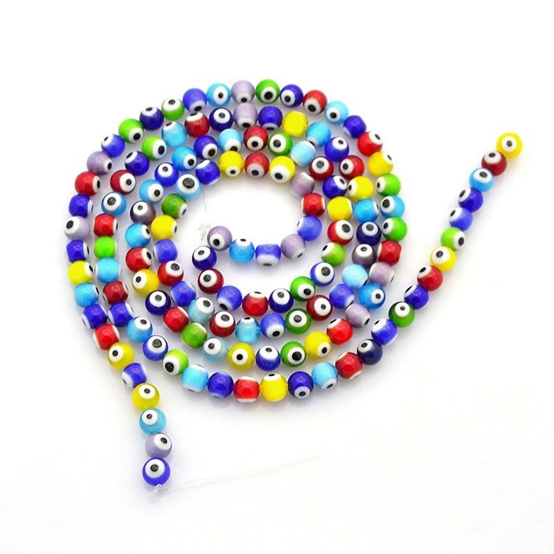 Evil Eye Glass 6mm Beads (25)