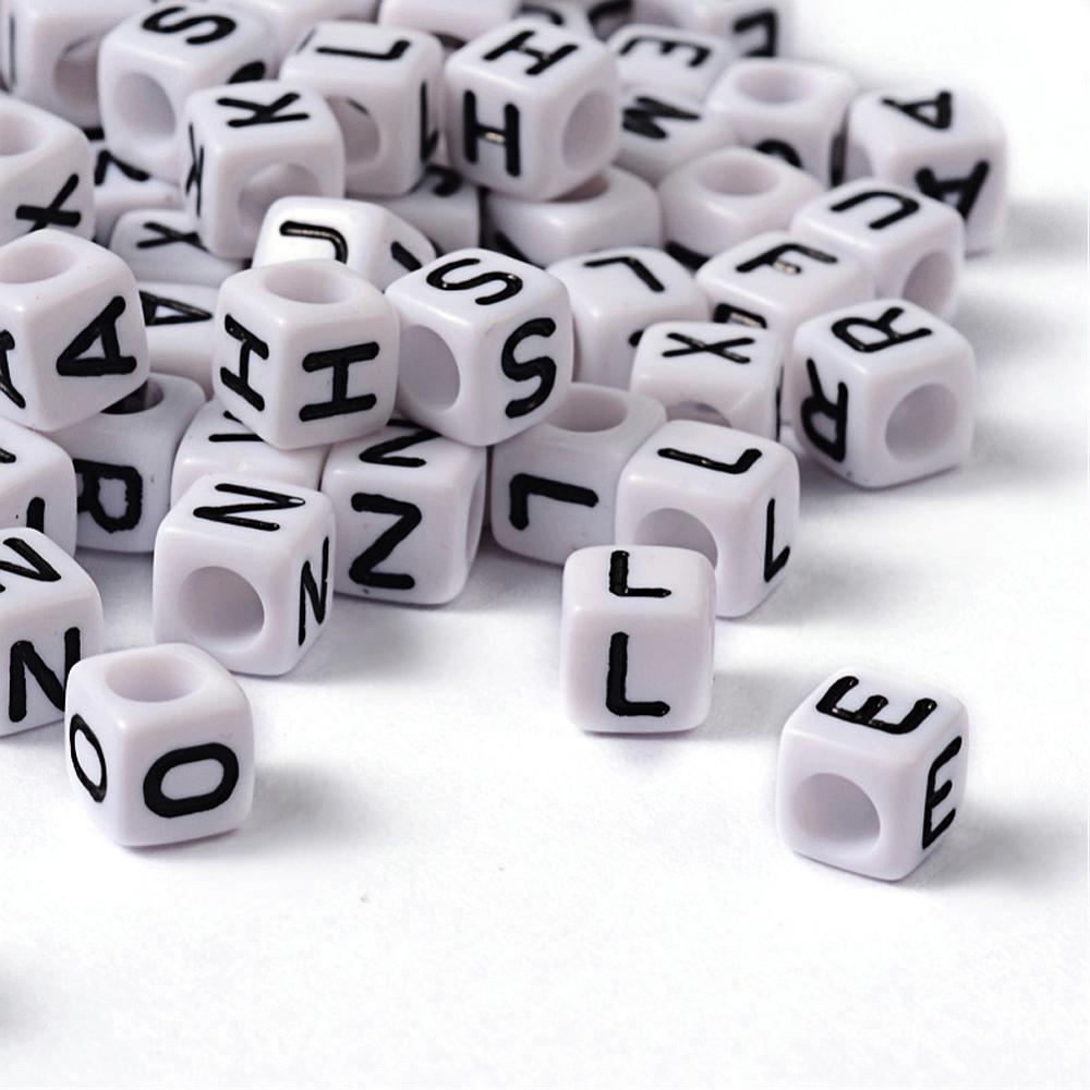Alphabet Mix (150) - Cube Letter Beads Mixed Pack