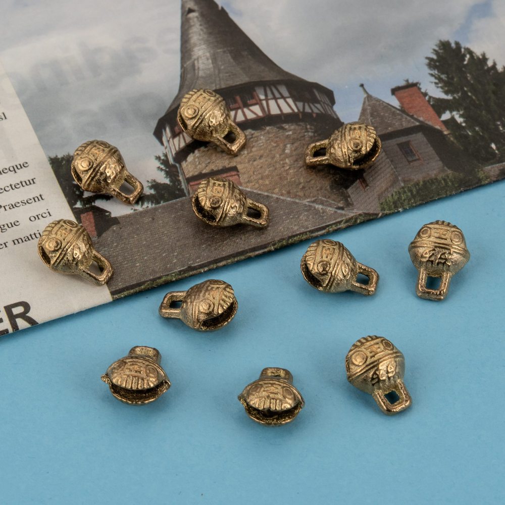 11mm Bells w. Tiger Face (10) - Brass