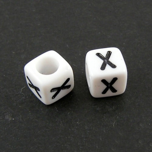Alphabet Letter Beads (Cubes) - X