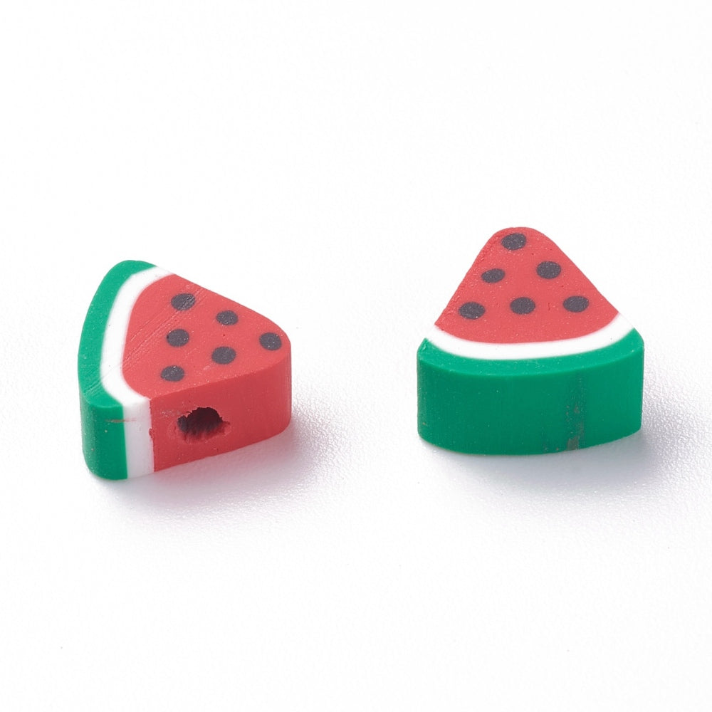Watermelon Beads (40) - Hand Made Clay