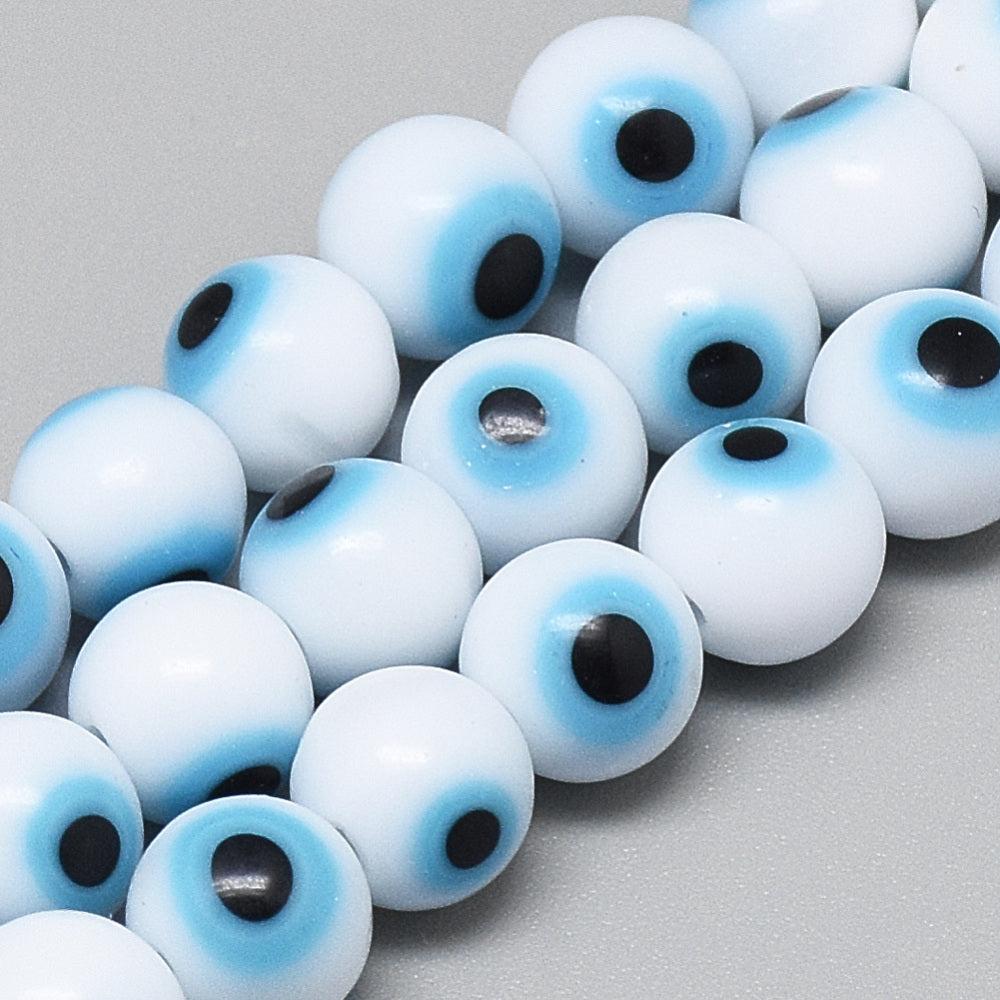 Evil Eye Glass 6mm Beads (25)