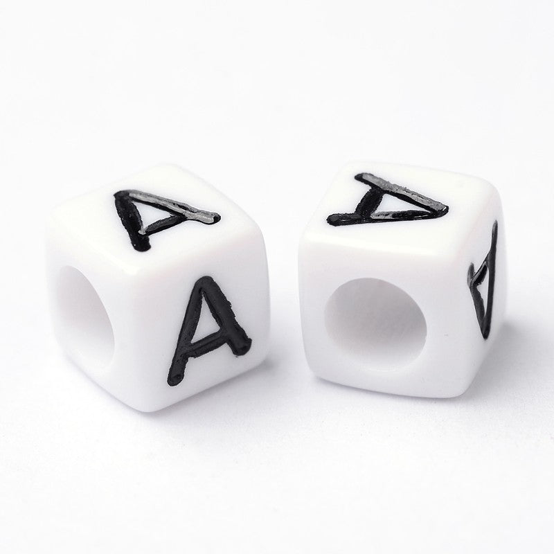 Alphabet Letter Beads (Cubes) - A