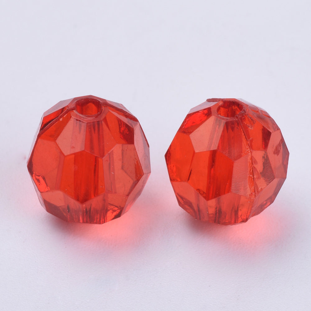 6mm Faceted Beads (100) - Red