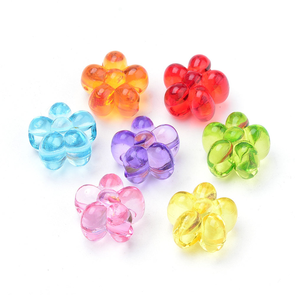 Flower Pony Beads - T/P Colours (25)